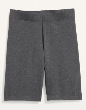 High-Waisted Biker Shorts -- 8-inch inseam gray