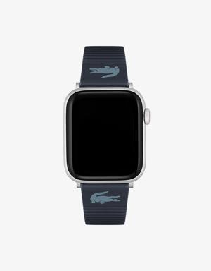 Unisex Blue Leather Apple Watch Strap