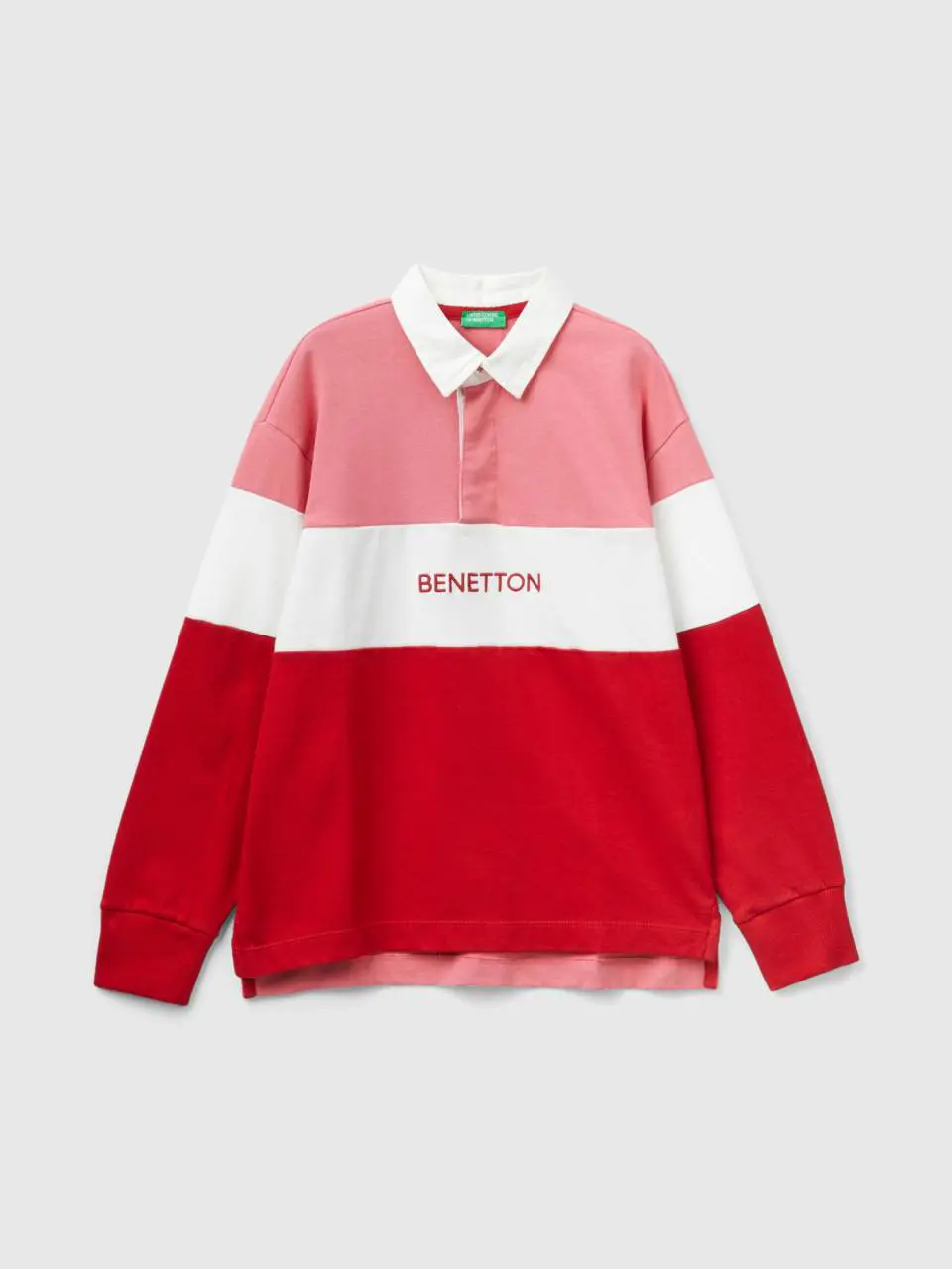 Benetton red and pink regular fit polo. 1