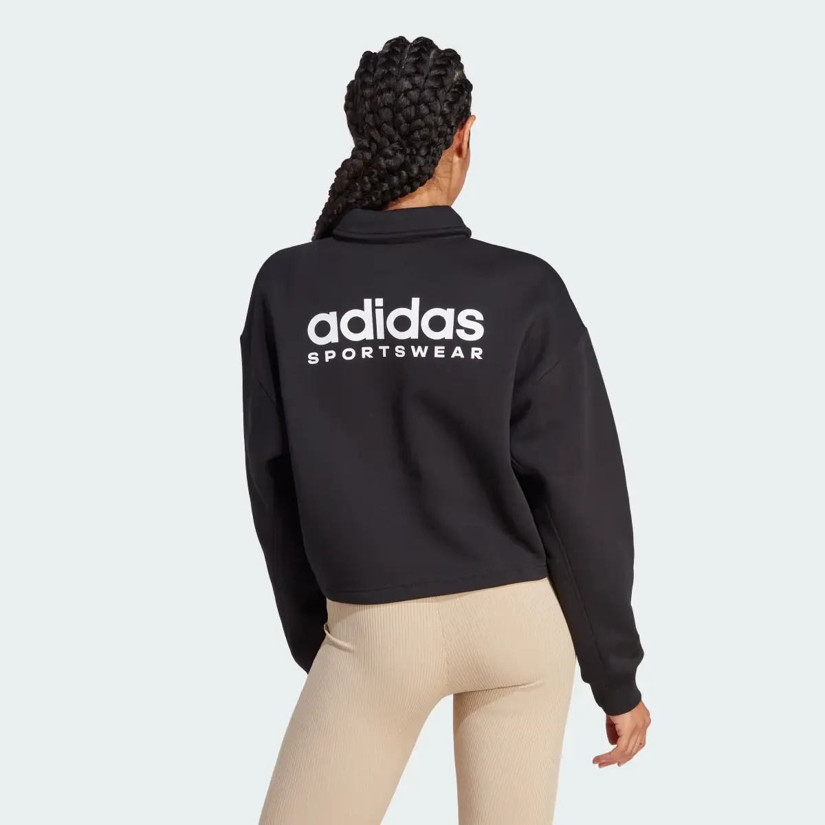Adidas All SZN Fleece Graphic Polo Sweatshirt. 3