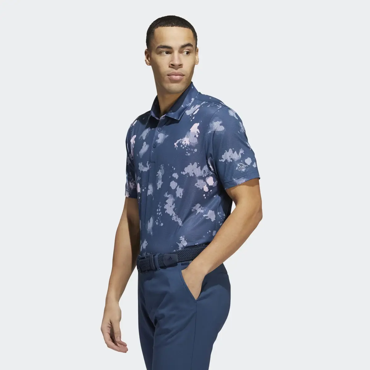 Adidas Splatter-Print Golf Polo Shirt. 2