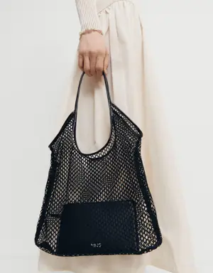 Mesh pattern shopper bag