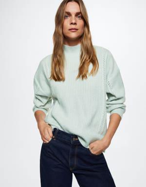 Pull-over maille col montant