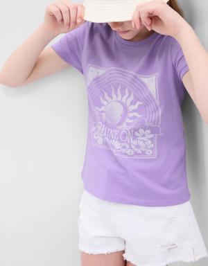 Kids 100% Organic Cotton Graphic T-Shirt purple