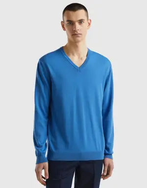 v-neck sweater in pure cotton