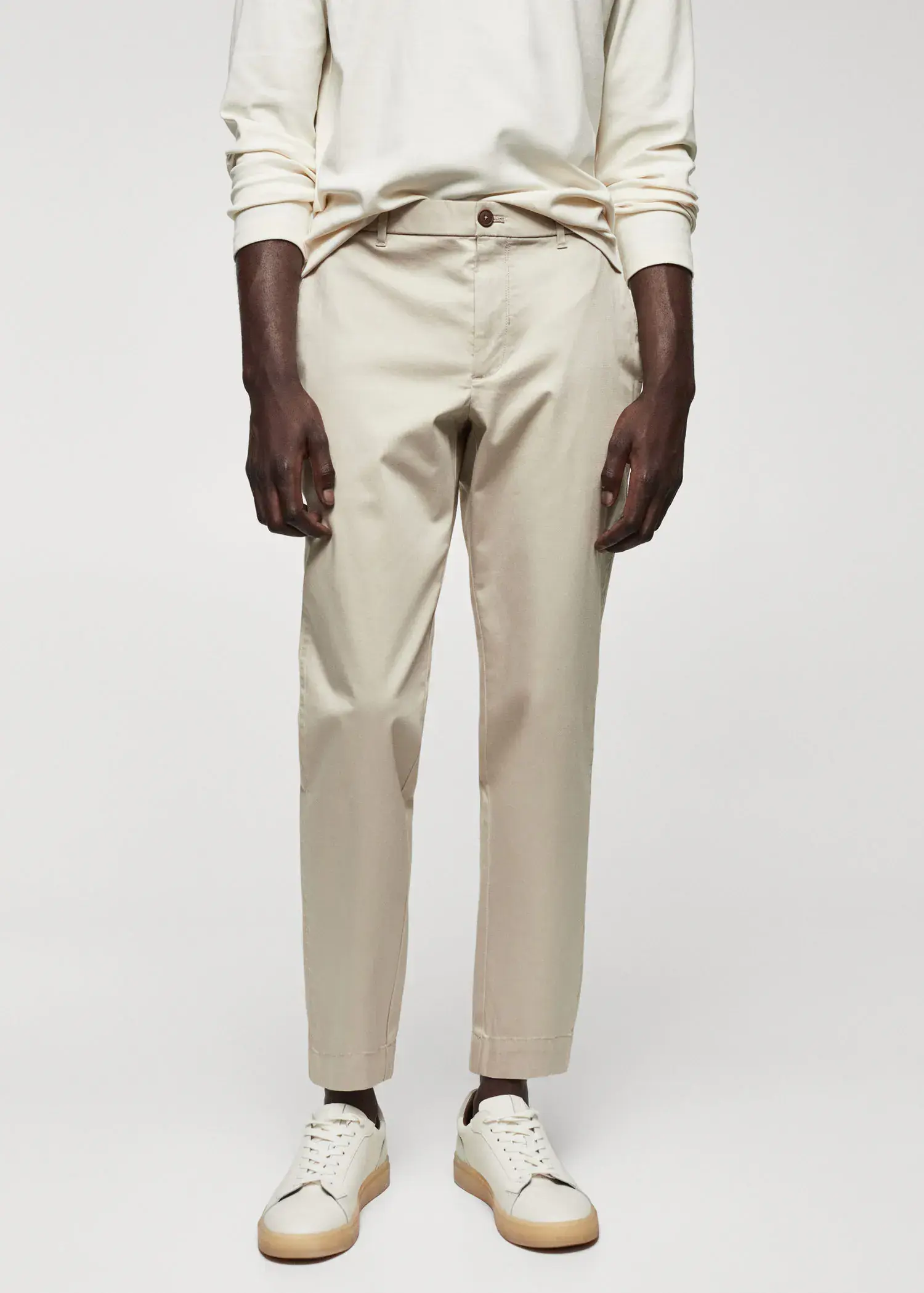 Mango Slim-fit stretch cotton pants. 1