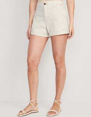 High-Waisted OGC Pull-On Chino Shorts -- 3.5-inch inseam beige