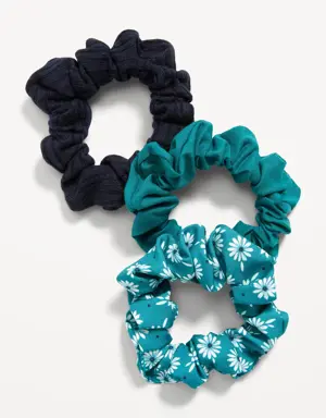 Scrunchie Hair-Tie 3-Pack for Girls blue