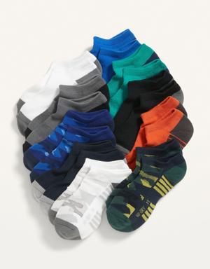 Gender-Neutral Go-Dry Ankle Socks 10-Pack for Kids green