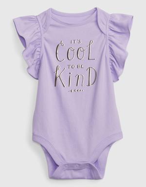 Baby 100% Organic Cotton Mix and Match Graphic Bodysuit purple