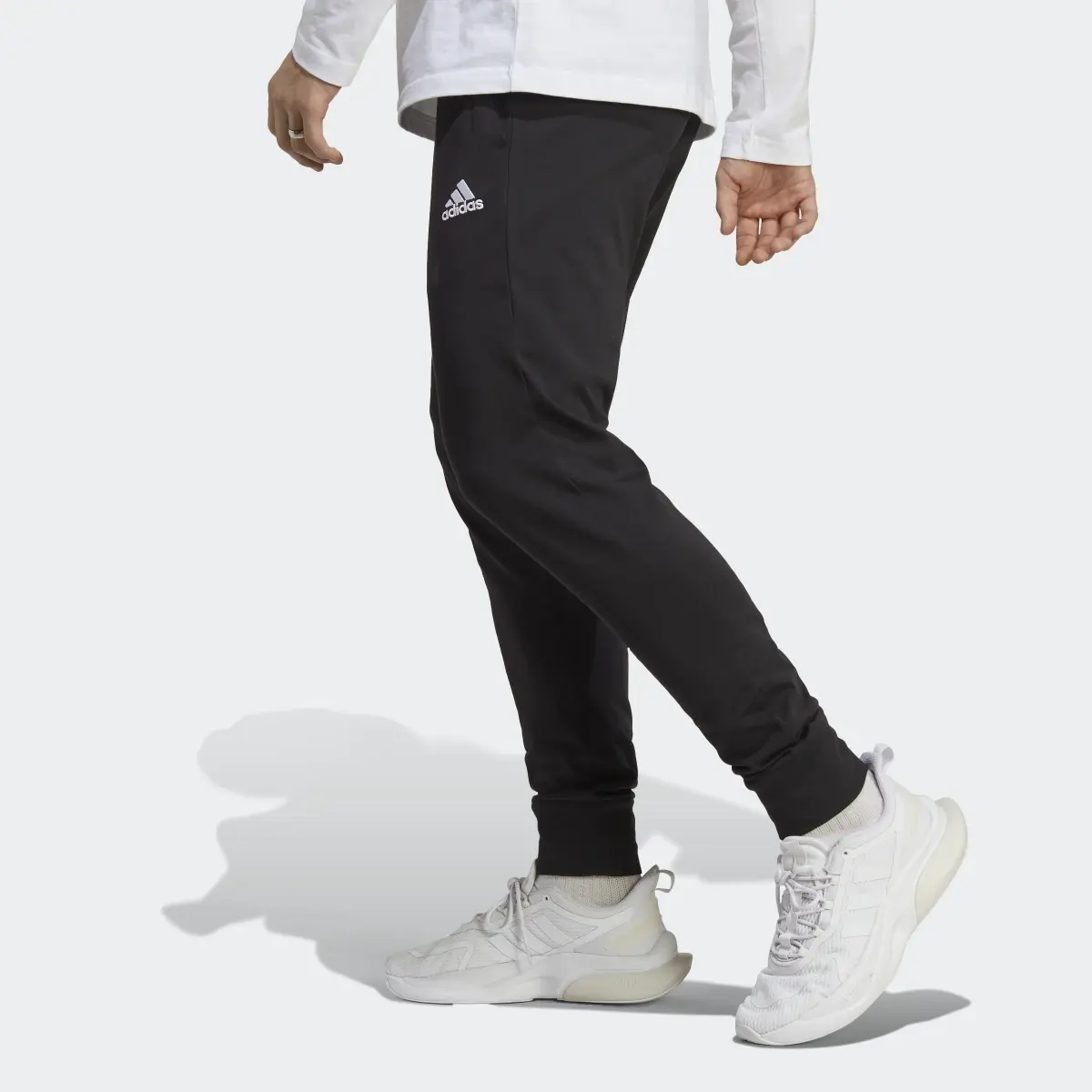 Adidas Essentials Single Jersey Tapered Cuff Pants. 2