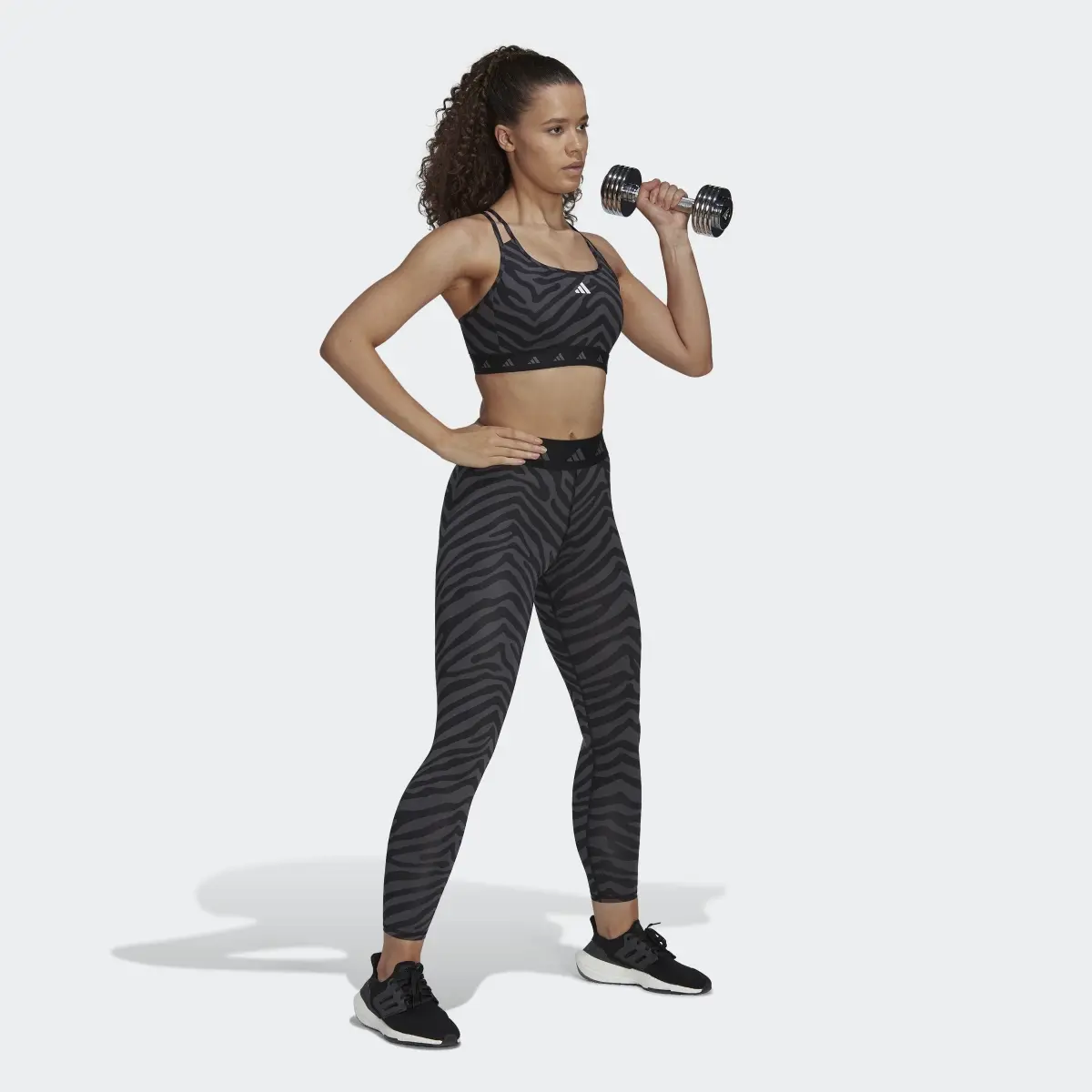 Adidas Hyperglam Techfit High-Waisted 7/8 Zebra Leggings. 3