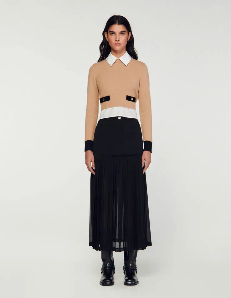 Sandro Pleated long skirt Login to add to Wish list. 1