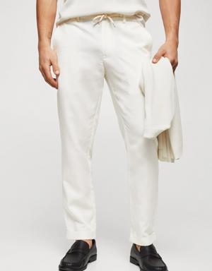 Linen drawstring trousers - lyocell