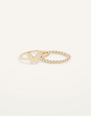 Real Gold-Plated Rings 2-Pack for Women