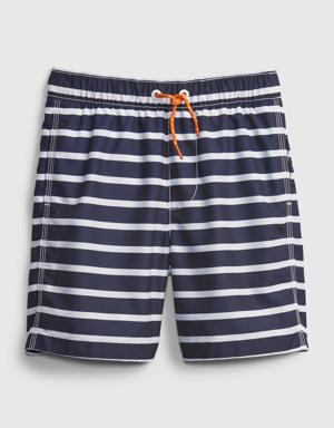 Kids 6&quot; Recycled Printed Swim Trunks blue