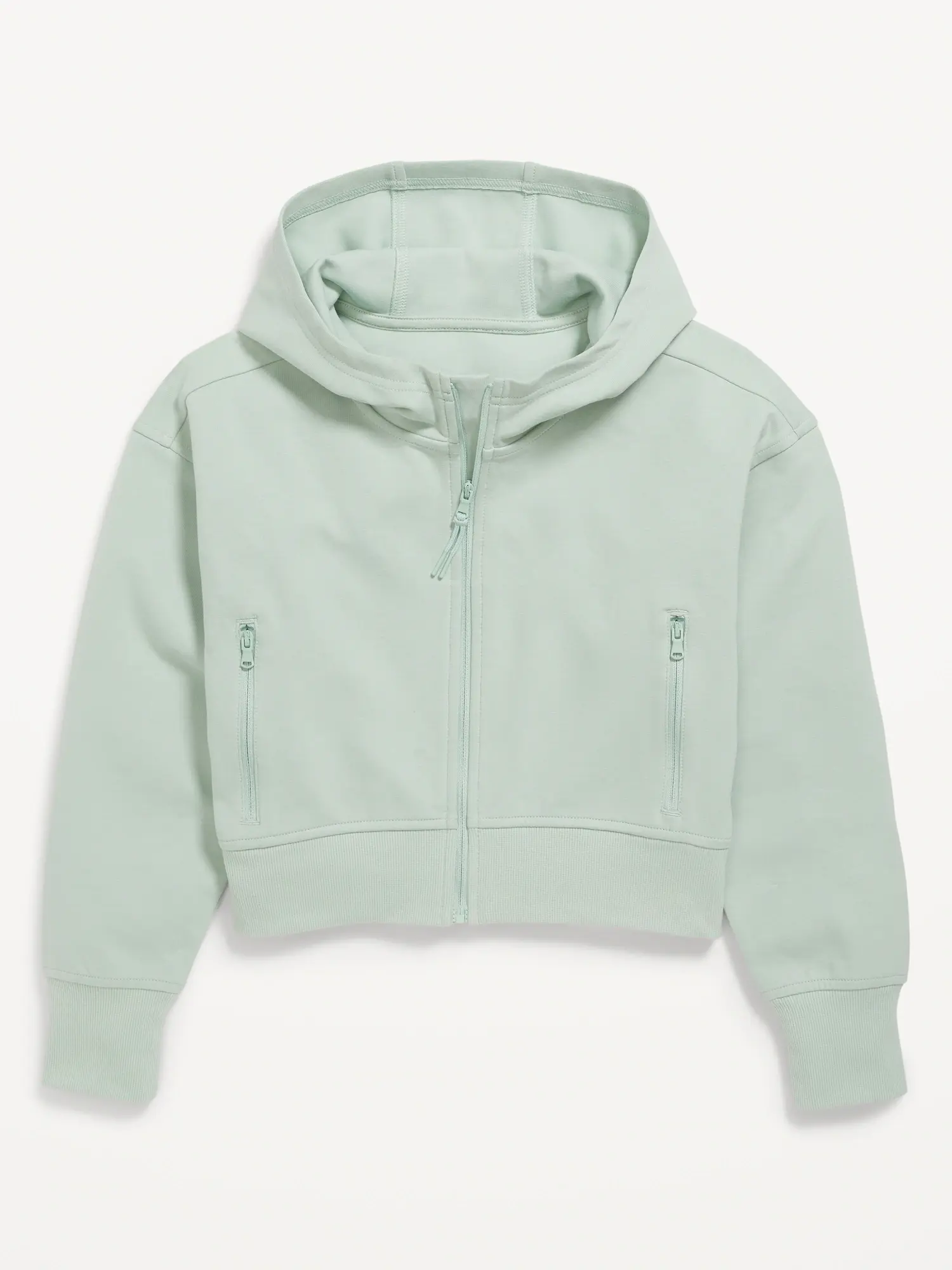 Old Navy Dynamic Fleece Zip-Front Performance Hoodie for Girls green. 1