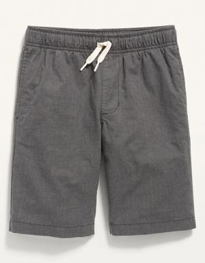 Textured Canvas Non-Stretch Jogger Shorts for Boys black