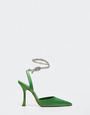 Satin ankle strap shoes