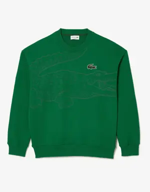 Men’s Lacoste Round Neck Loose Fit Croc Print Jogger Sweatshirt