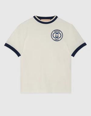 Cotton jersey T-shirt with Gucci embroidery