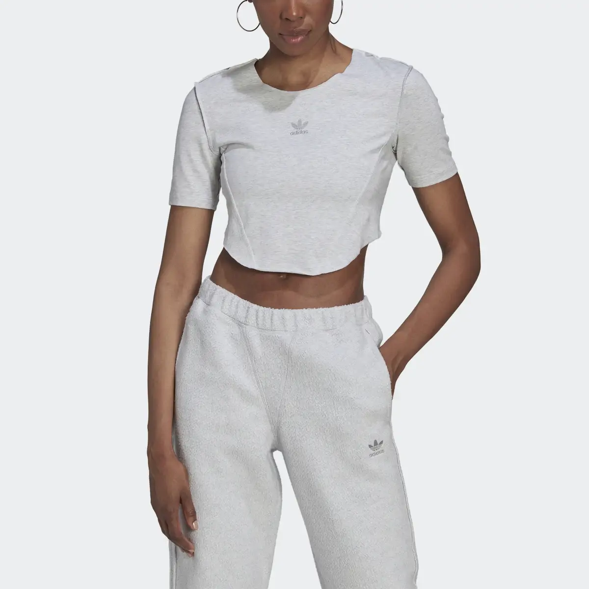 Adidas Crop Loungewear Tee. 1