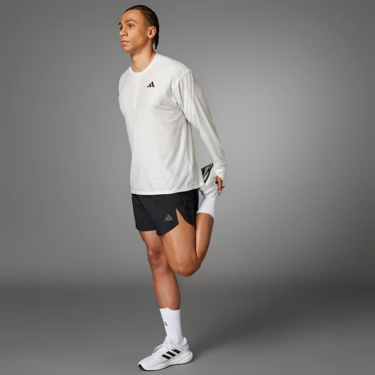 Adidas Made to Be Remade Running Henley Long-Sleeve Top (Gender Neutral). 3