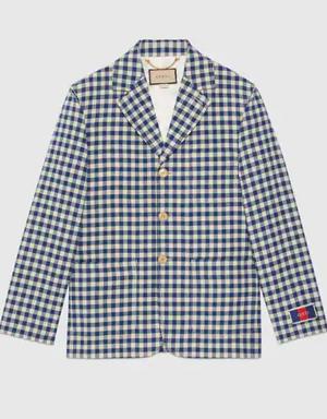 Gingham cotton linen jacket