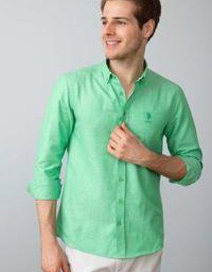 Yeşil Gömlek Uzunkol Basic