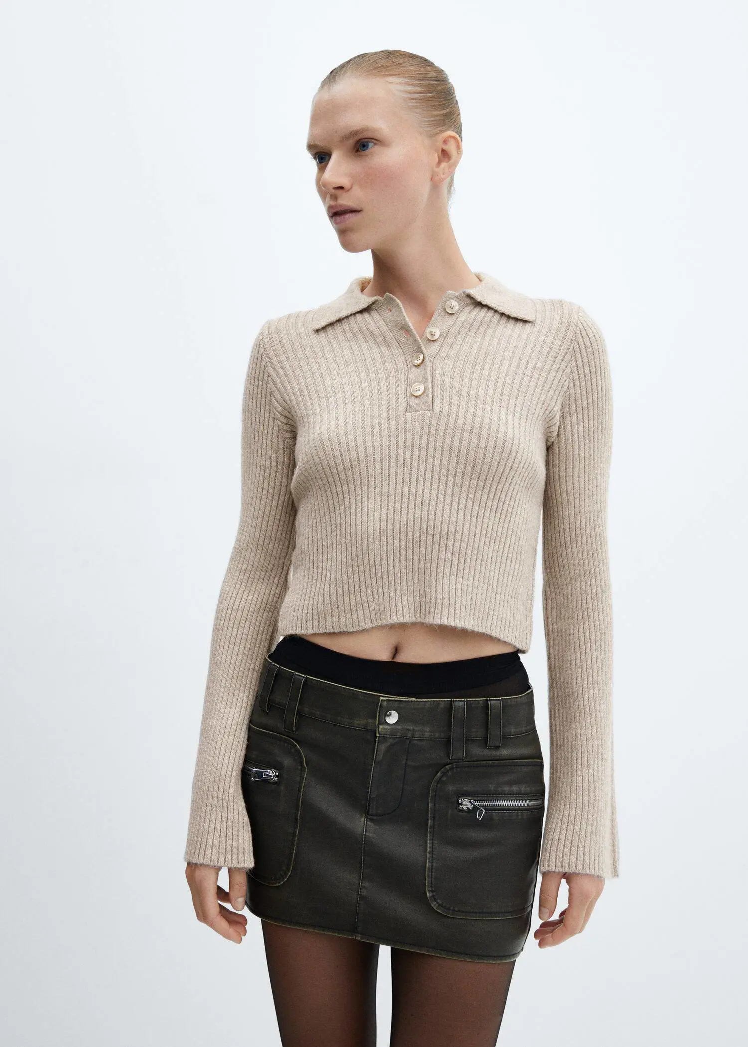 Mango Polo-neck sweater with flared sleeves . 2