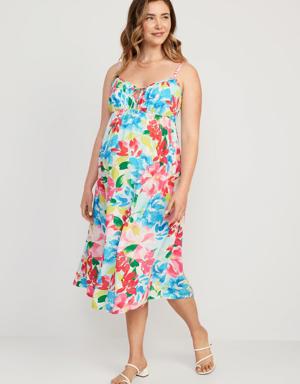 Maternity Fit & Flare Sleeveless Floral Midi Dress multi