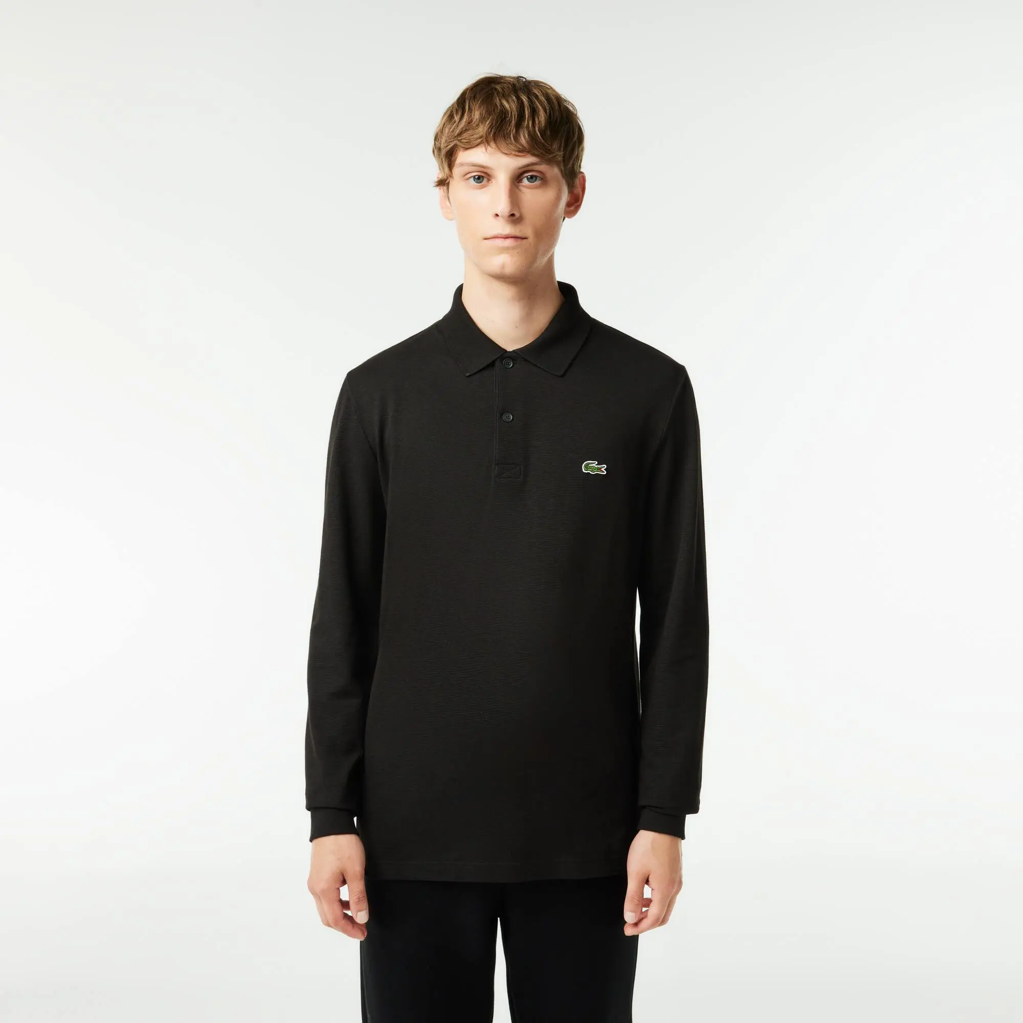 Lacoste Regular Fit Long Sleeve Polyester Cotton Polo Shirt. 1