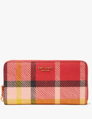 Morgan Museum Plaid Zip-around Continental Wallet