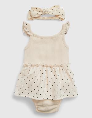 Gap Baby Flutter Skirt Outfit Set beige