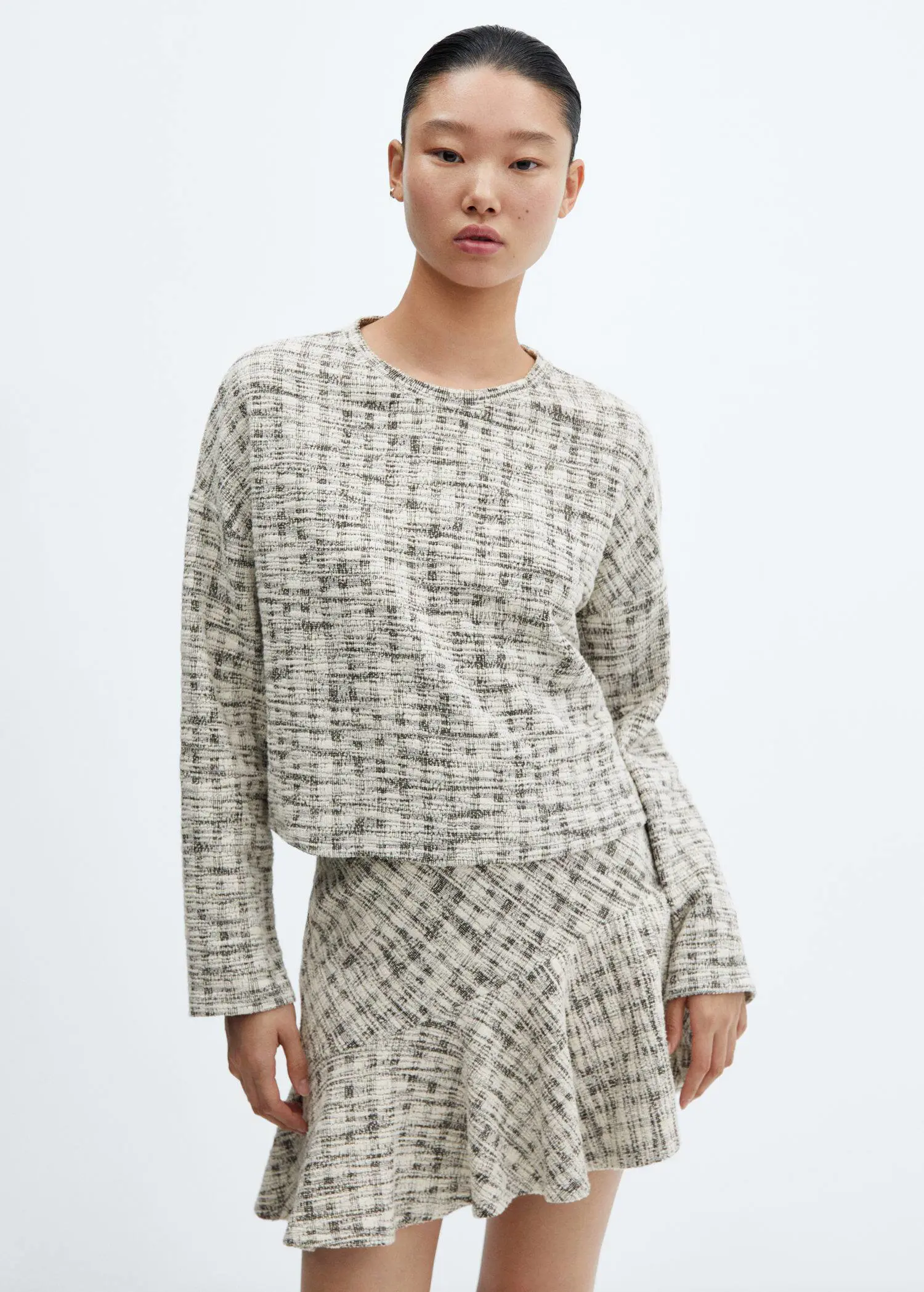 Mango Pull-over tweed col rond. 2