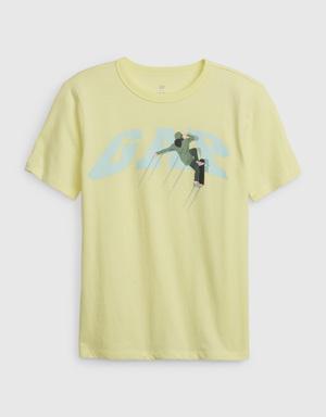 Kids 100% Organic Cotton Graphic T-Shirt yellow
