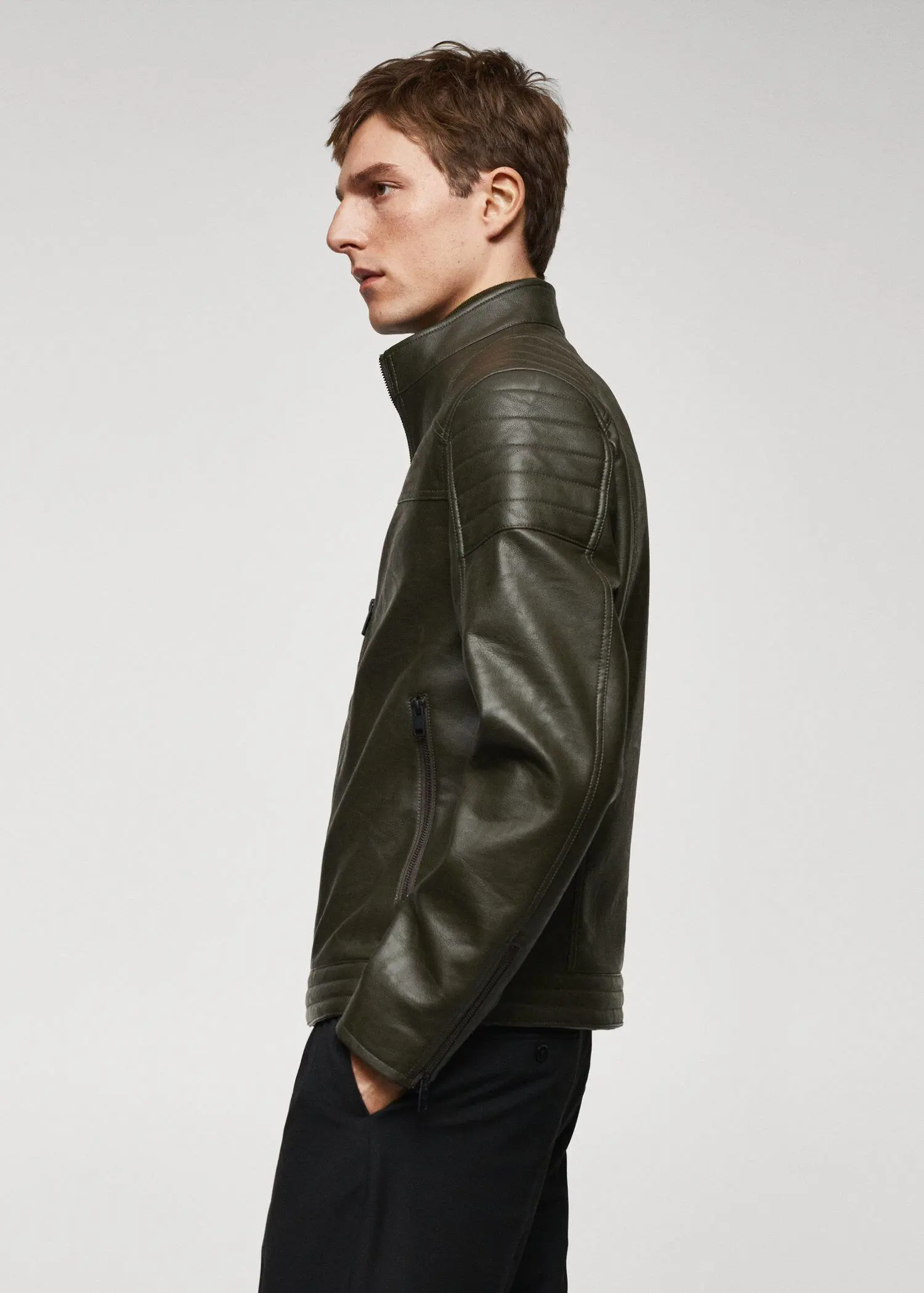 Mango Nappa leather-effect jacket. 1