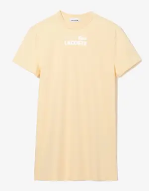 T-shirt tipo vestido com estampado de algodão orgânico Lacoste para senhora
