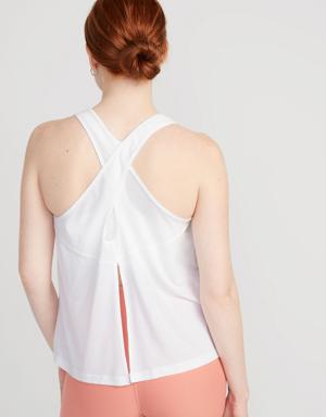 UltraLite Mesh Cross-Back Tank Top for Women white