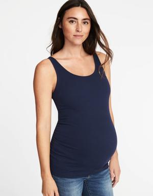 Old Navy Maternity First-Layer Rib-Knit Side-Shirred Tank Top blue