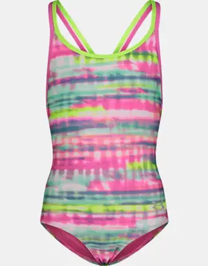 Little Girls' UA Stripe Dash One-Piece Swimsuit