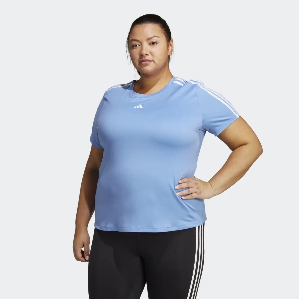 Adidas AEROREADY Train Essentials 3-Stripes T-Shirt (Plus Size). 2