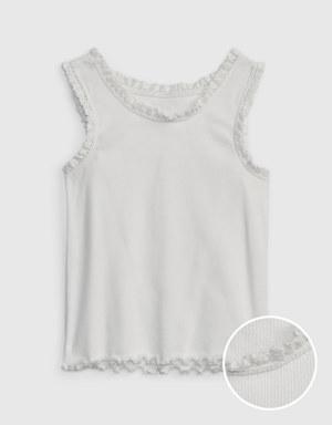 Gap Toddler Rib Lace Tank Top white