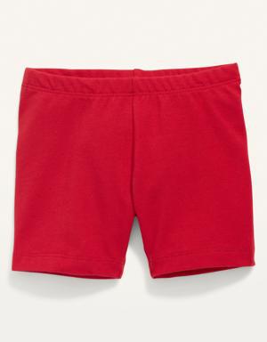 Jersey-Knit Biker Shorts for Toddler Girls red