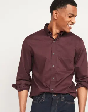 Regular Fit Built-In Flex Everyday Poplin Shirt for Men red