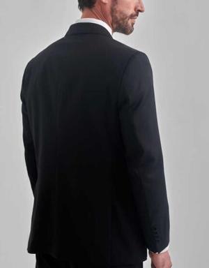 Men’s Classic Fit 4 Drop Double-Slit Suit BLACK