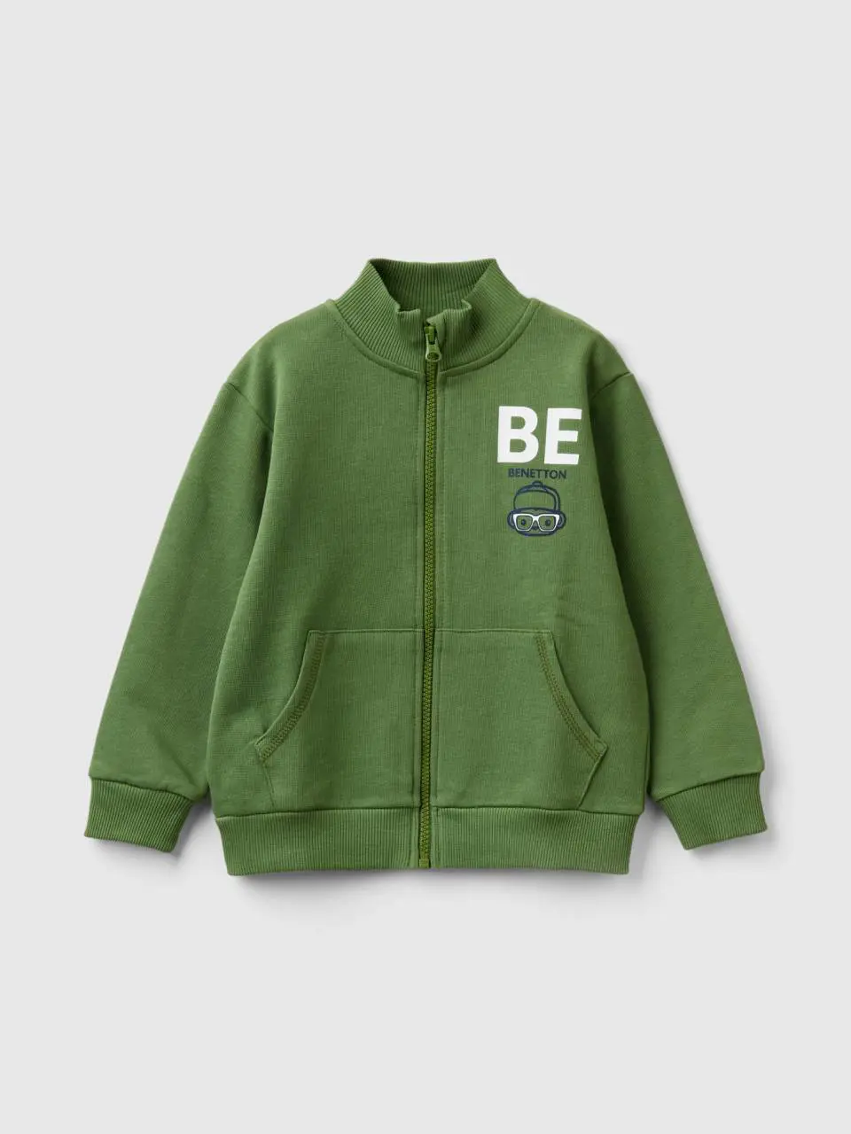 Benetton sweatshirt in organic cotton with zip. 1