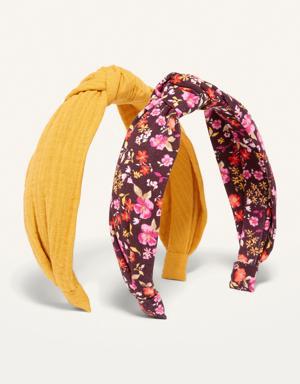 Fabric-Covered Headband 2-Pack for Women yellow