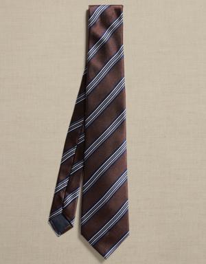 Thin Stripe Tie brown