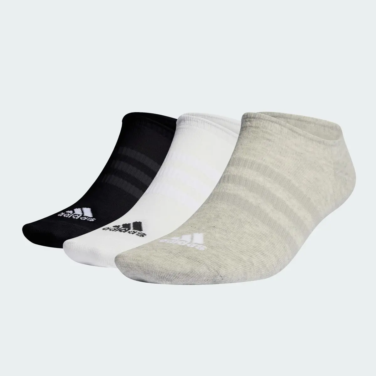 Adidas Thin and Light No-Show Socks 3 Pairs. 2